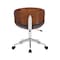 Armen Living Daphne Modern Office Chair In Chrome Finish with Gray Faux Leather And Walnut Veneer Back LCDAOFCHGR - alternate 6